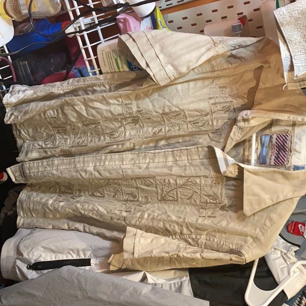 English Laundry Tan button up, hand sewn